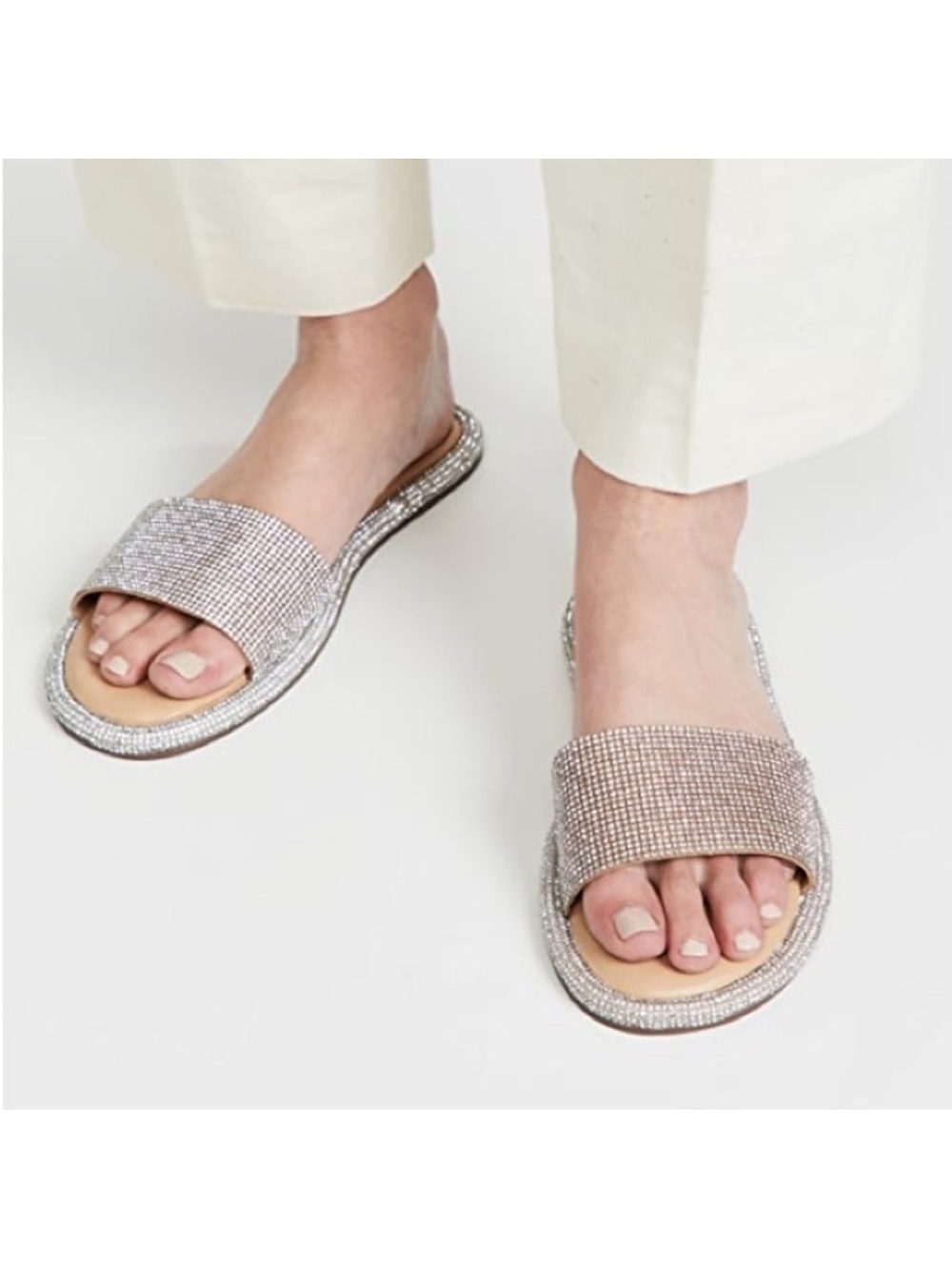 Schutz Alcina Embellished Slide Sandals Shoes Size 10 New Without Box